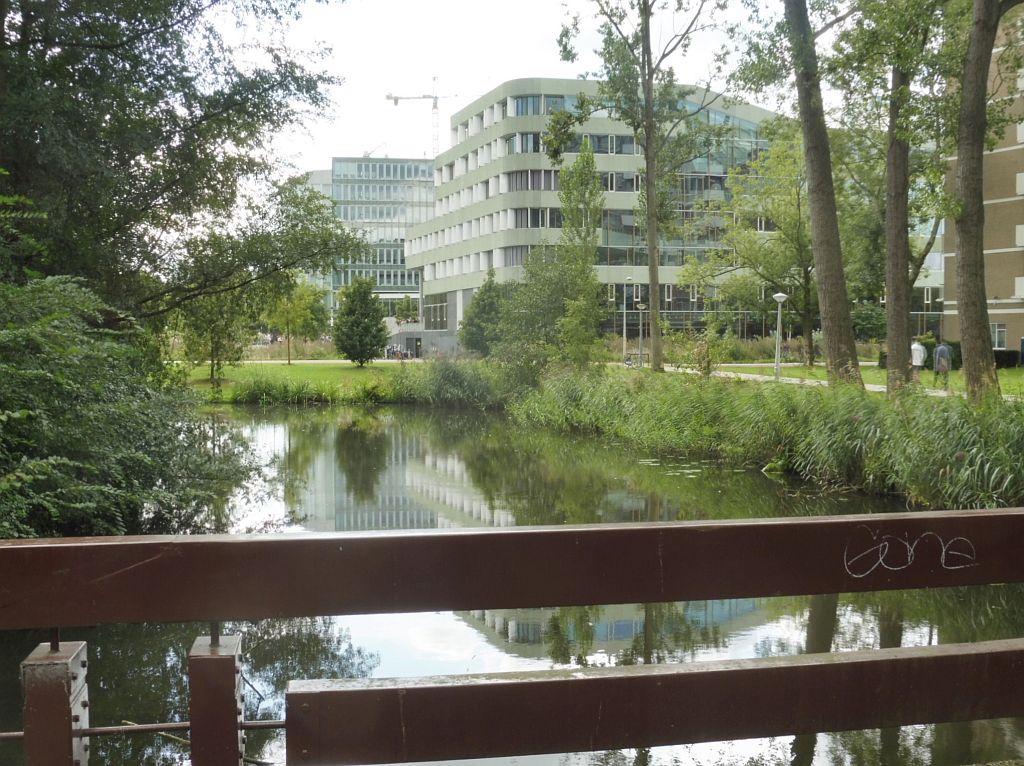 Gustav Leonhardt-Brug (Brug 449) - Beethovenvijver en St. Nicolaaslyceum - Amsterdam